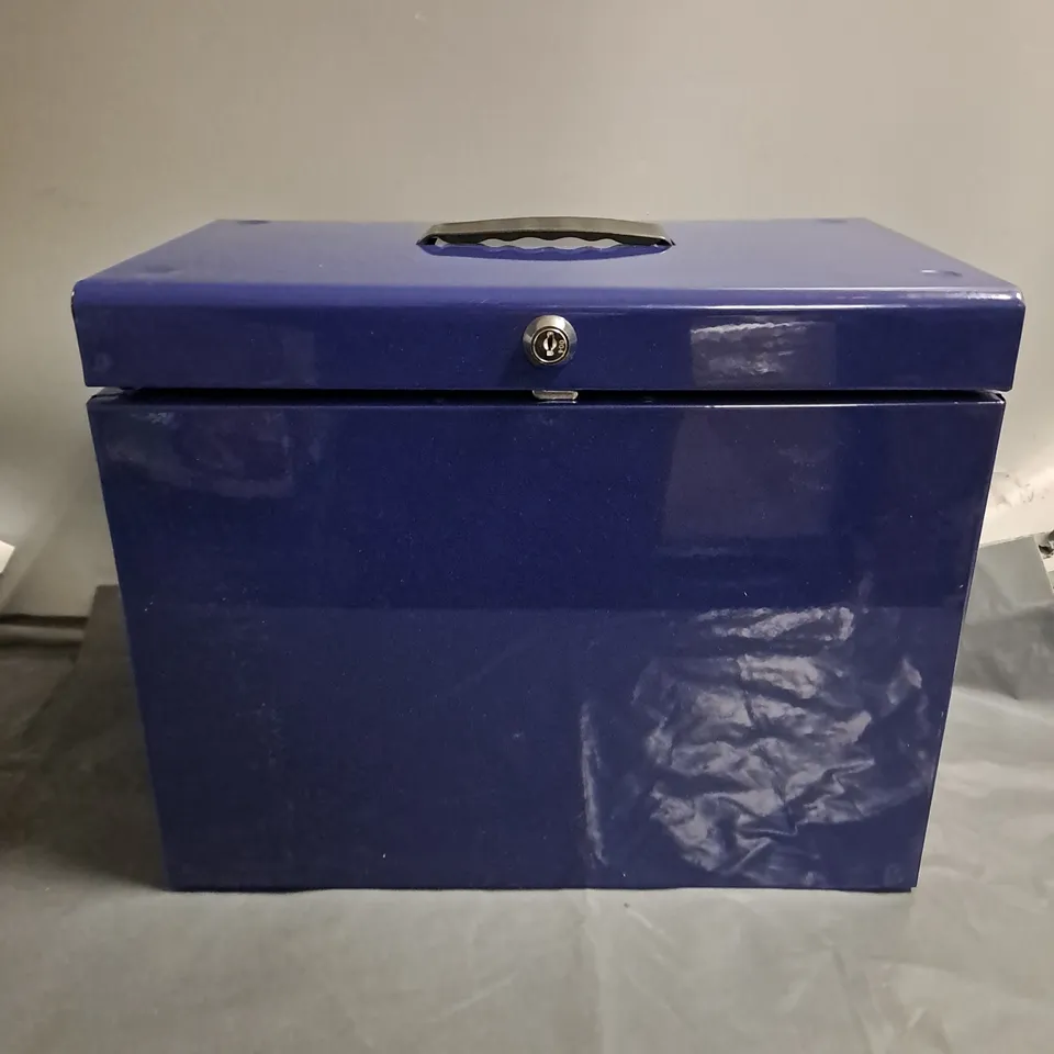 UNBRANDED METAL STORAGE ORGANISER WITH LOCK IN NAVY