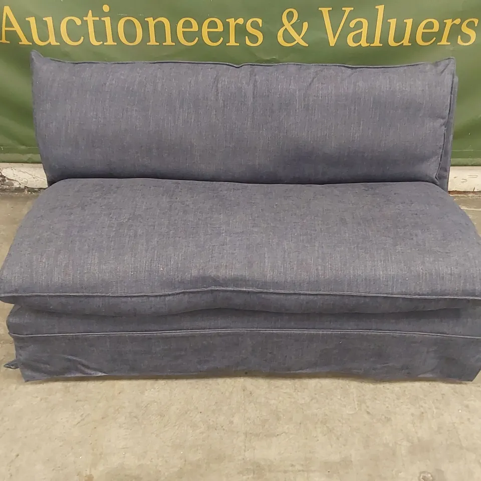 QUALITY DESIGNER 3 SEATER UPHOLSTERED SOFA - BLUE