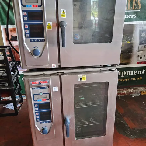 RATIONAL CPC101 10 GRID ELECTRIC COMBI WITH A CPC61 6 GRID ELECTRIC COMBI ON TOP