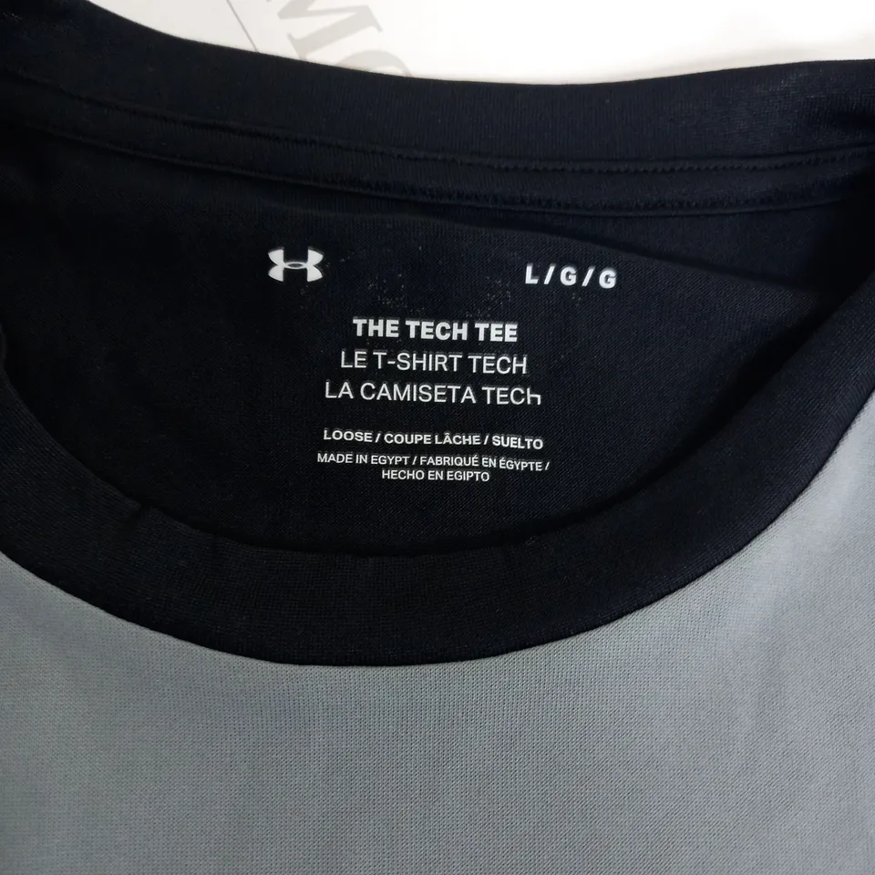 under armour blacl/grey tech tshirt-large