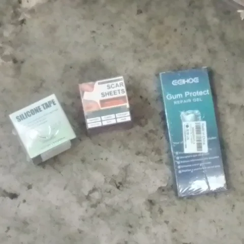 PALLET CONTAINING A LARGE QUANTITY OF PHARMACY PRODUCTS TO INCLUDE;GUM PROTECTION GEL,SCAR SHEETS,SILICONE TAPE