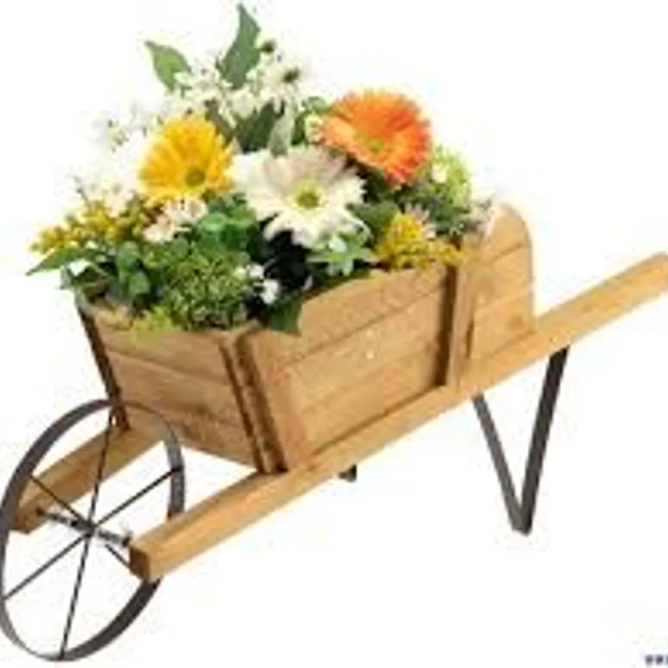 BOXED COSTWAY WOODEN GARDEN PLANTER WAGON STAND