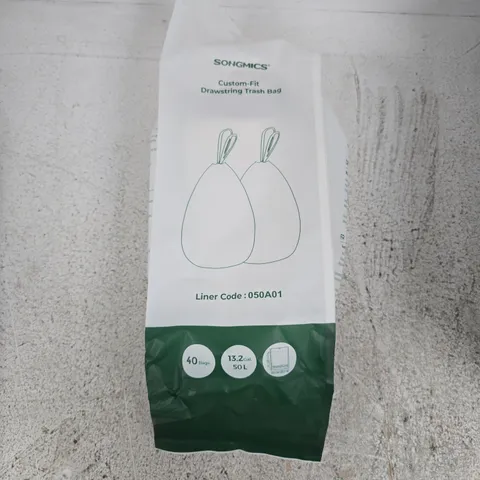 SONGMICS DRAWSTRING TRASH BAG LINERS 50L (13.2 GAL) 40 BAGS – BAGGED