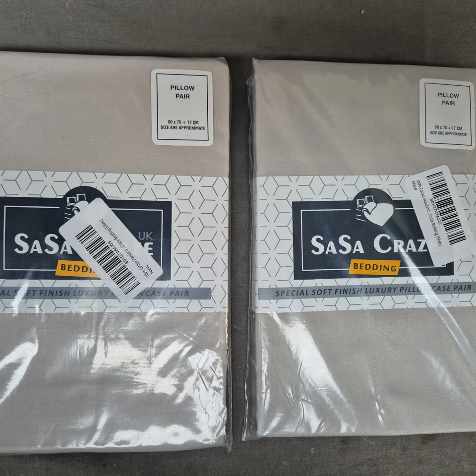 BOX OF APPROXIMATELY 10 ASSORTED SASA CRAZE PILLOWCASE PAIRS IN VARIOUS COLOURS, ETC