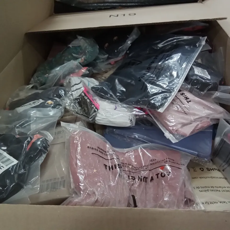 PALLET OF ASSORTED ITEMS INCLUDING LED CAR DOOR LIGHT, QATAR WORLD CUP 2022 DECORATIONS, FINGER TEN PORTABLE GOLF BALL BAG, LAVENDER TABLET CASE, SPORTS ZONE 4PK SOCKS BUNDLE 