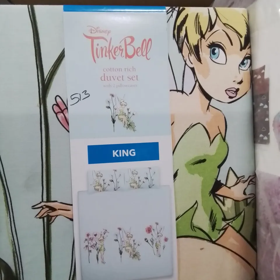 DISNEY TINKERBELL KING DUVET COVER SET