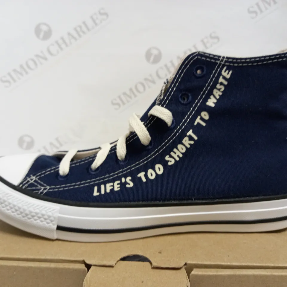 CONVERSE LIFE'S TOO SHORT TO WASTE CANVAS TRAINERS UK SIZE 6