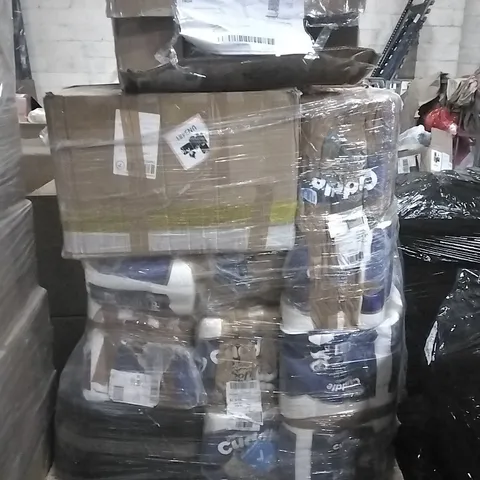 PALLET TO CONTAIN HOUSEHOLD FLAT-PACKED FURNITURE AND HOMEWERE TO INCLUDE; TOILET TOOLS, OFFICE CHAIR AND MEAT GRINGER ETC....