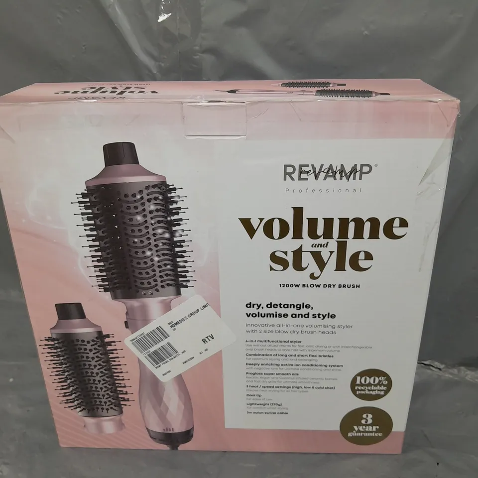 2 X BOXED REVAMP PROFESSIONAL VOLUME AND STYLE 1200W BLOW DRY BRUSH 