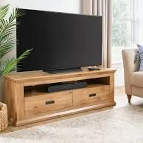 BOXED CLIFTON WIDE TV UNIT - FITS UP TO 55 INCH TV - OAK (1 BOX)