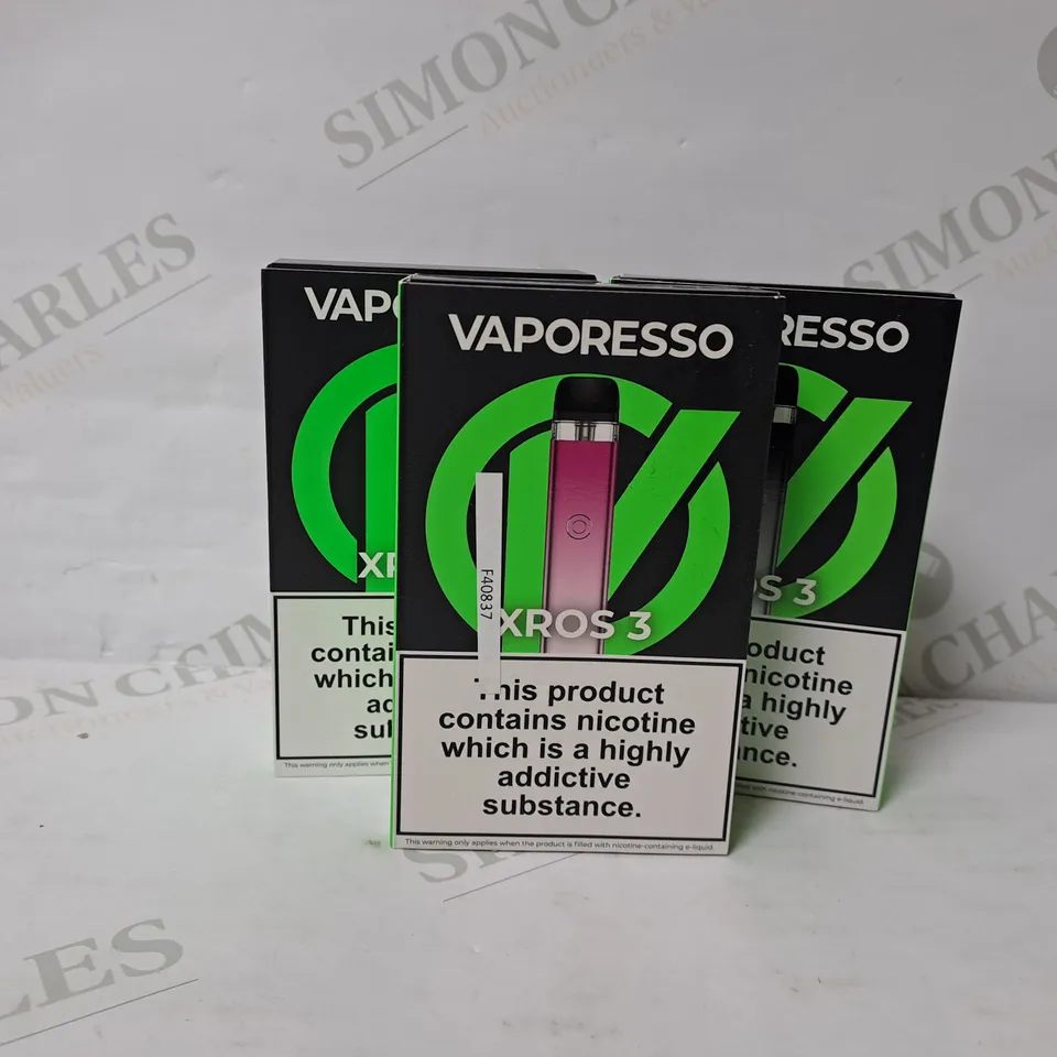 3 BOXED VAPORESSO XROS 3 POD VAPE KIT 