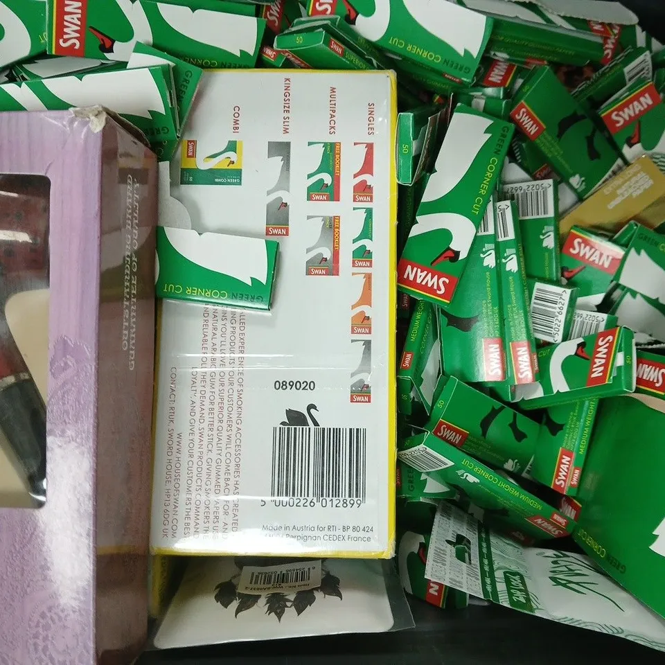 LARGE ASSORTMENT OF SMOKING ITEMS TO INCLUDE ROLLING PAPERS AND PIPES, ETC