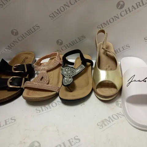 BOX OF APPROX 5 ASSORTED PAIRS OF SHOES IN VARIOUS STYLES AND SIZES