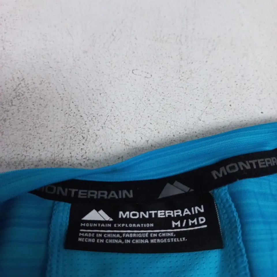 MONTERRAIN BLUE PERFORMANCE T‑SHIRT, SIZE M (UK)