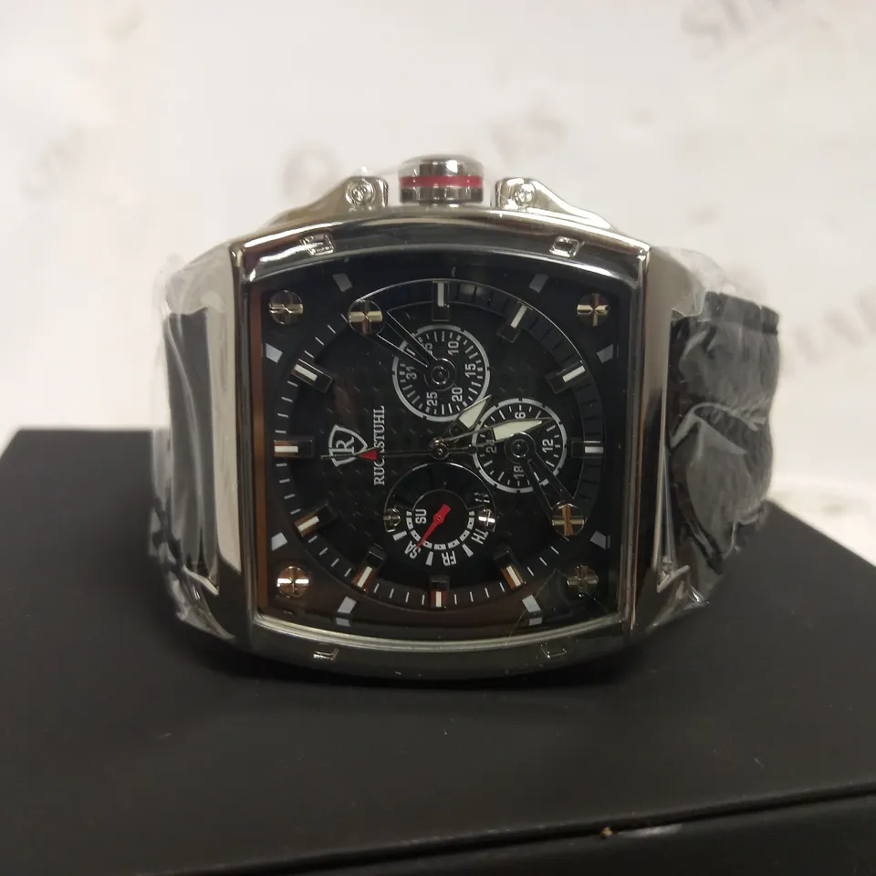RUCKSTUHL TRIPLE DIAL LEATHER STRAP WRISTWATCH RRP £560