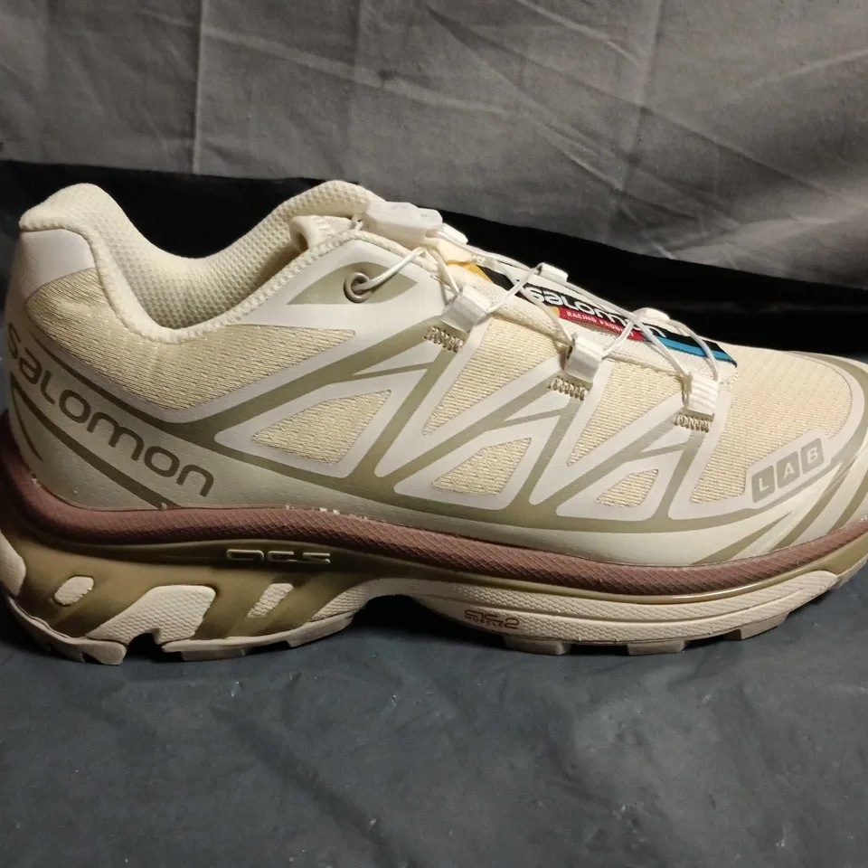 SALOMON TRAIL RUNNING SHOES – BEIGE/CREME - UK SIZE 6 