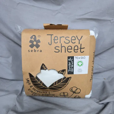 SEBRA JERSEY SHEET FOR COT 90 X 160 CM – WHITE