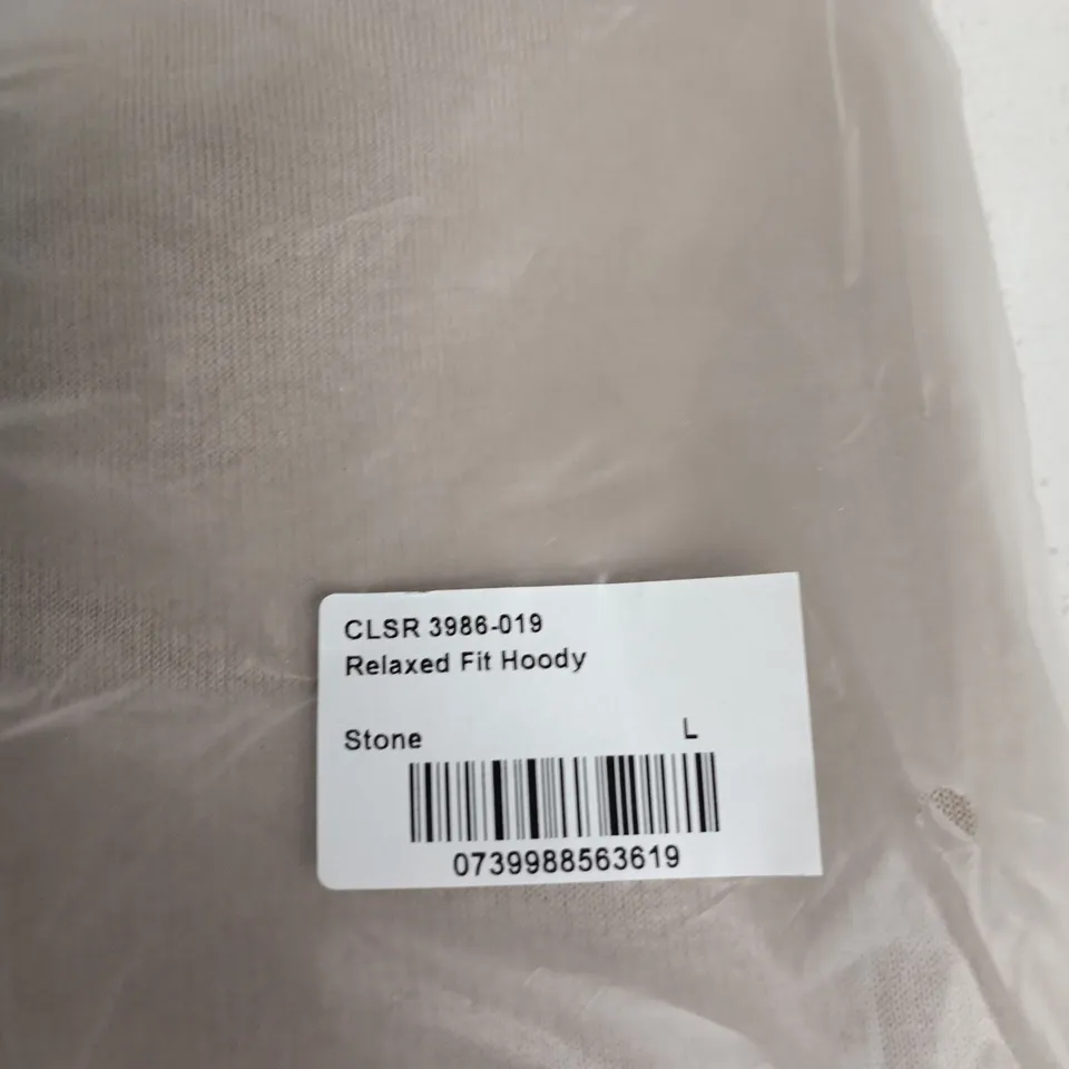 CLOSURE LONDON RELAXED FIT HOODY - STONE - SIZE L