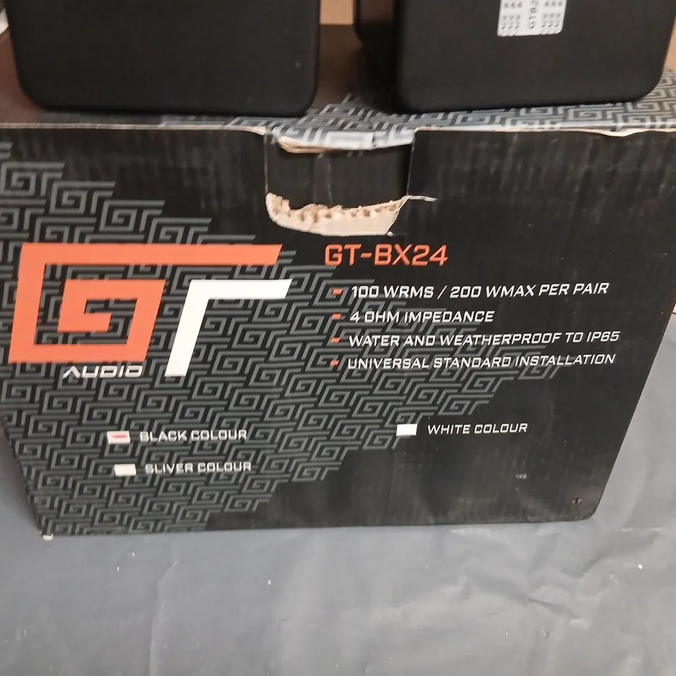 GT BX24 OUTDOOR SPEAKERS PAIR – 100W RMS, 4Ω, IP65, BLACK