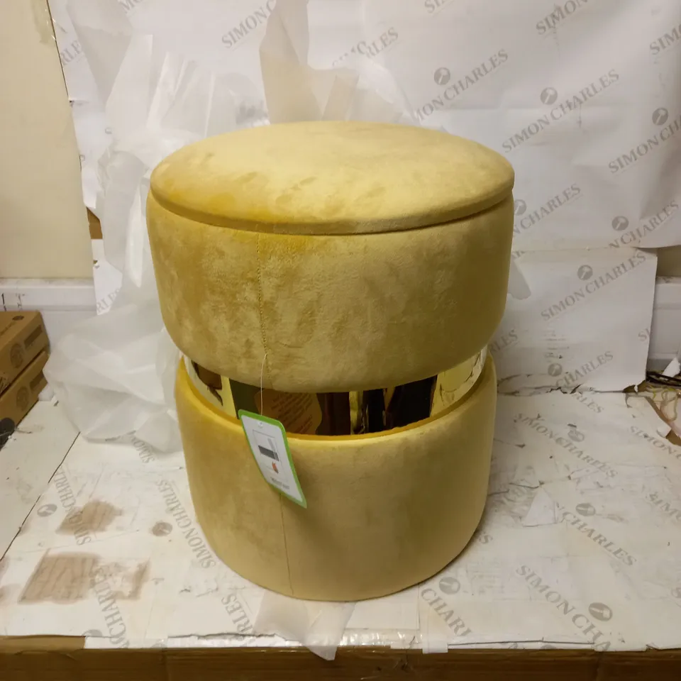 ALISON CORK VELVET STORAGE STOOL - SCORCHED OCHRE