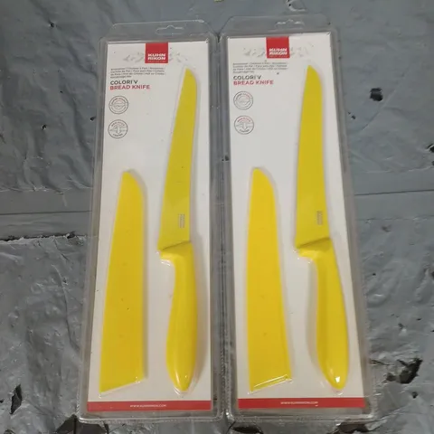 KUHN RIKON COLOURED BREAD KNIFE X2
