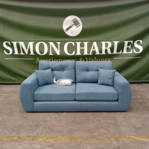 PRENT FABRIC 3 SEATER SOFA - TEAL