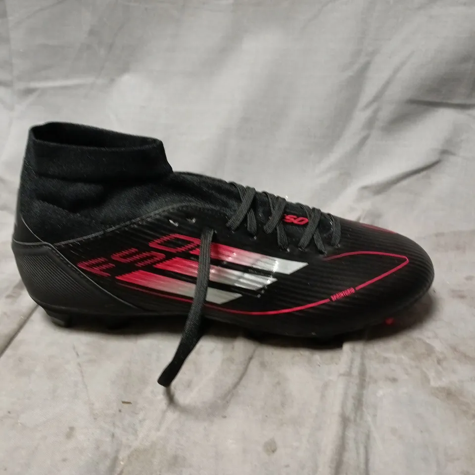 ADIDAS F50 LEAGUE FG/MG MI FOOTBALL BOOTS – BLACK WITH PINK ACCENTS, UK 9
