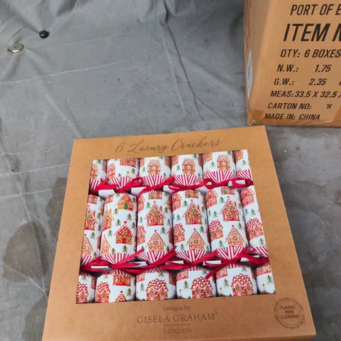 6X GISELA GRAHAM LUXURY CHRISTMAS CRACKERS 