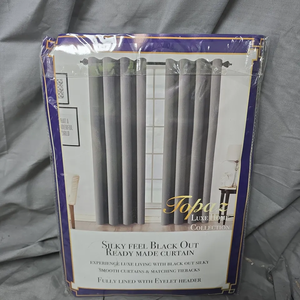 TOPAZ LUXE HOME COLLECTION SILKY FEEL BLACK OUT CURTAINS - 66 X 54"