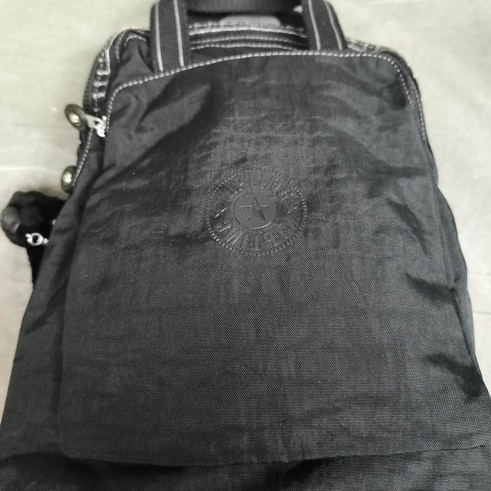 KIPLING BLACK BACKPACK WITH LOGO PATCH
