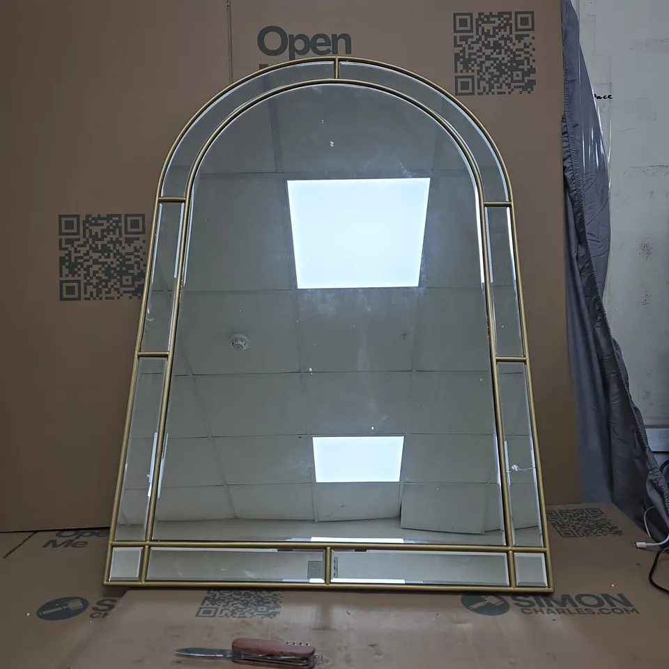 BOXED ART DECO MIRROR 90X60CM - COLLECTION ONLY