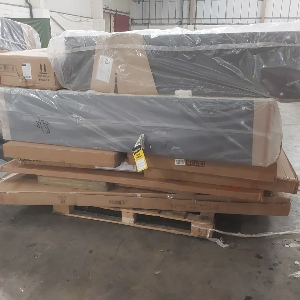PALLET CONTAINING A LARGE QUANTITY OF ASSORTED DESIGNER FURNITURE/DIVAN BASE PARTS ECT