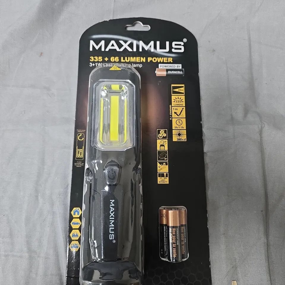 MAXIMUS LED TORCH WITH 335 + 66 LUMEN POWER – BATTERIES INCLUDED