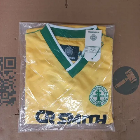 BAGGED CELTIC FOOTBALL CLUB JERSEY IN YELLOW/GREEN SIZE MEDIUM
