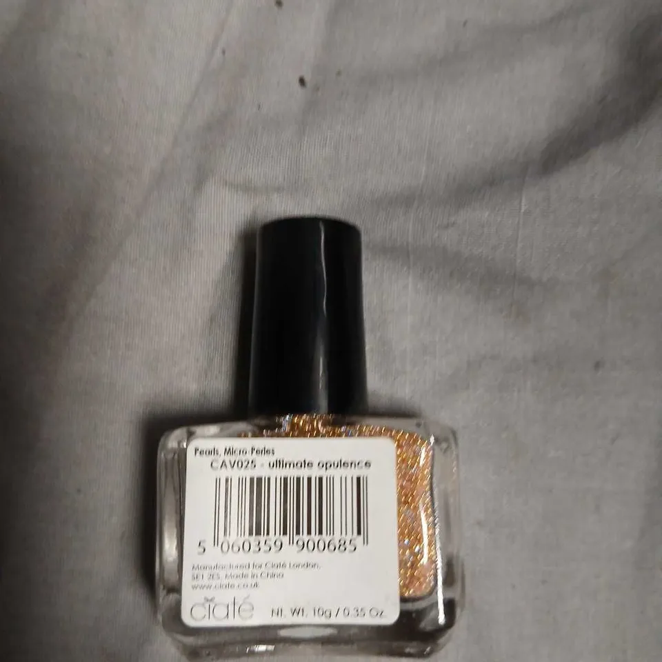 BOX OF APPROXIMATELY 150 CIATÉ LONDON CAVIAR NAIL POLISH – ULTIMATE OPULENCE (MINI, GLITTER GOLD)-NO EXPIRY DATE SHOWN 