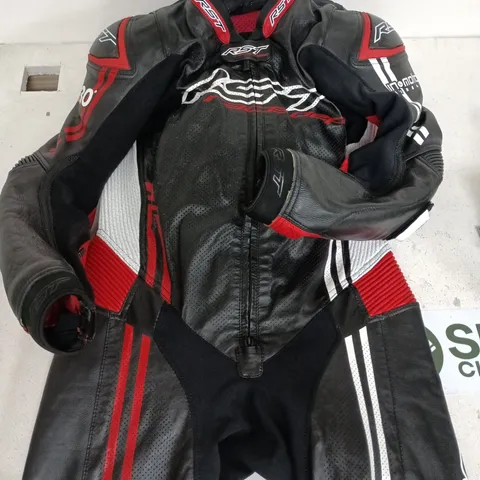 RST LEATHER MOTORCYCLE RACING SUIT β BLACK/RED, MENβS SIZE 42