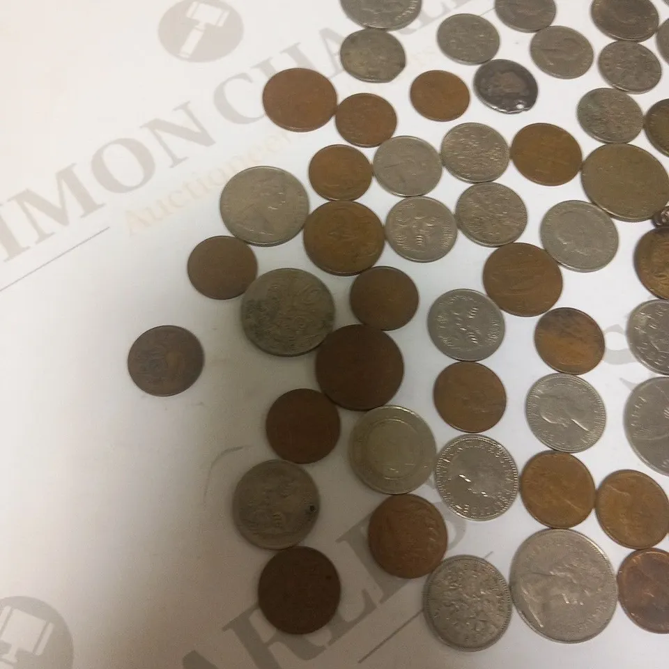 LARGE COLLECTION OF ASSORTED COINS TO INCLUDE; COLLECTION OF UK SIX PENCE DATED 1919-1967, COLLECTION OF AUSTRALIAN AND NEW ZEALAND COINS AND COLLECTION OF RANDOM VINTAGE WORLD COINS