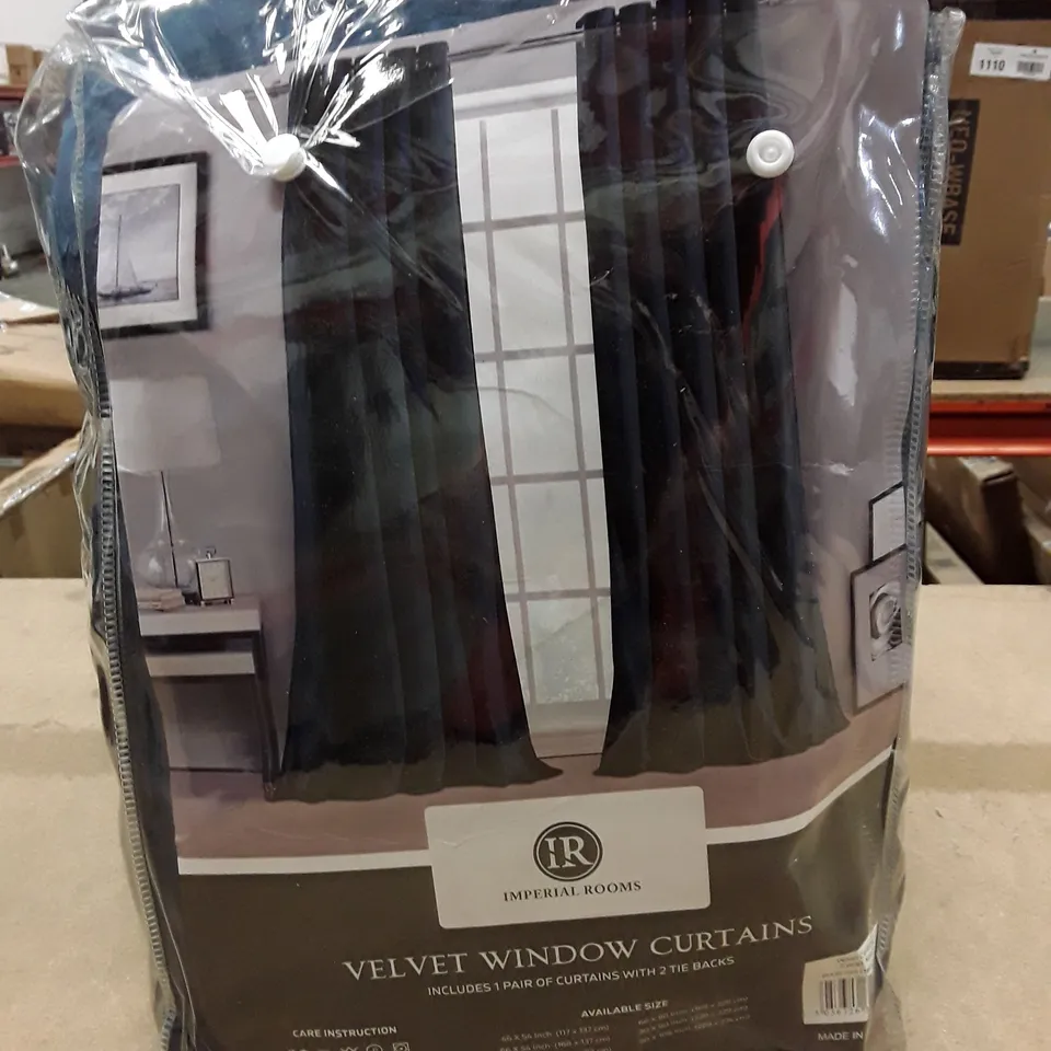 IMPERIAL ROOMS CRUSHED VELVET EYELET SHEER CURTAINS (SET OF 2)