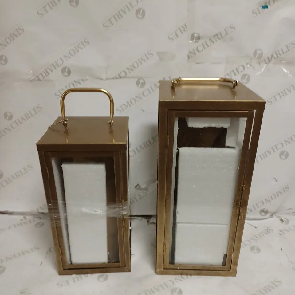 BUNDLEBERRY BY AMANDA HOLDEN SET OF 2 SQUARE LANTERNS WITH REMOVABLE LAMPS // COLLECTION ONLY