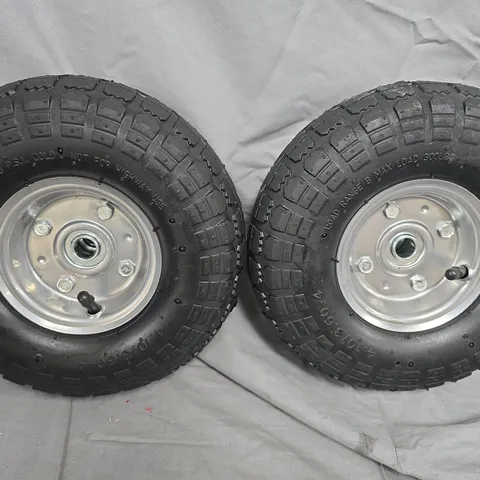 PAIR OF OFF-ROAD TYRES WITH STEEL RIMS