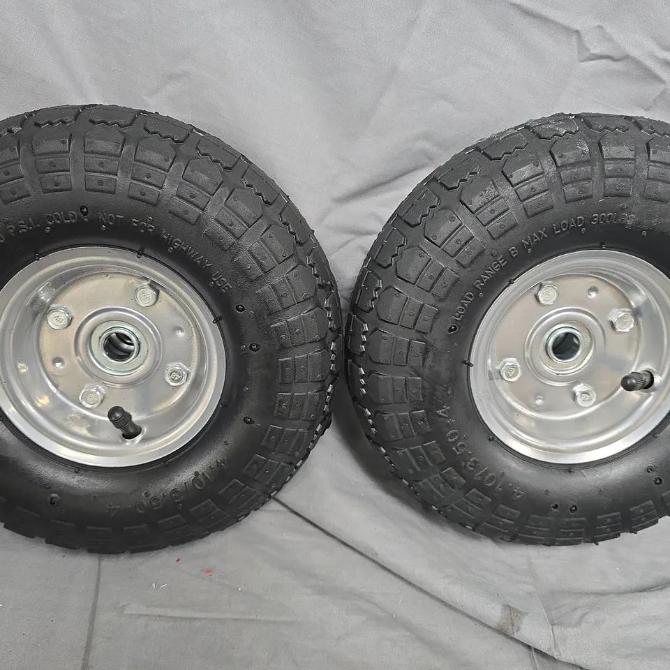 PAIR OF OFF-ROAD TYRES WITH STEEL RIMS