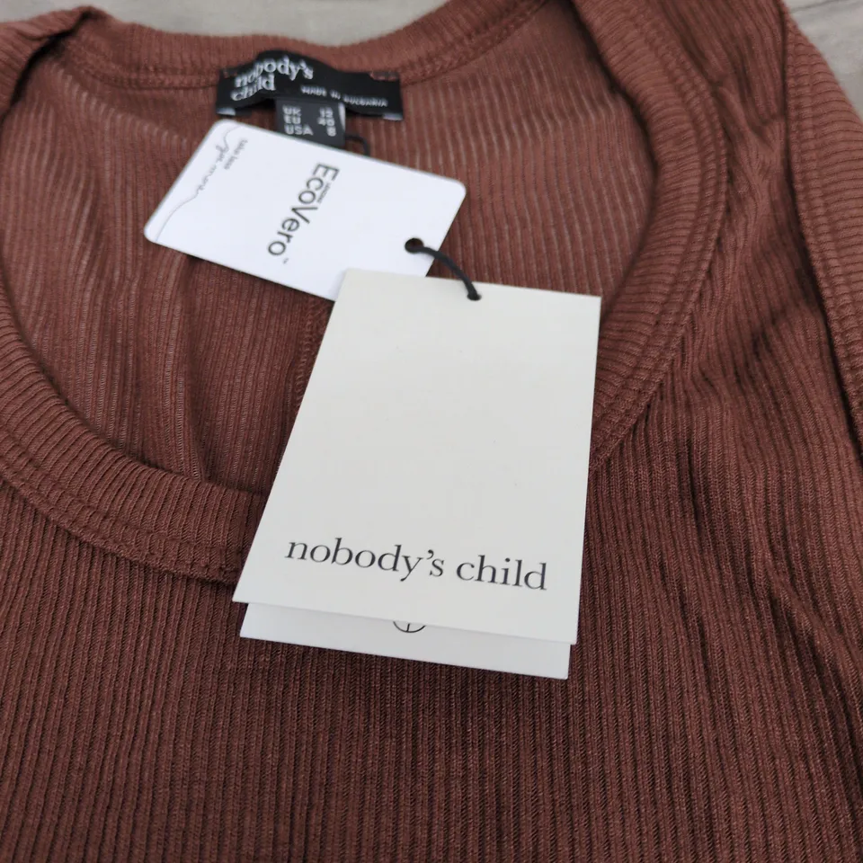 NOBODYS CHILD JERSEY BROWN SCOOP NEST VEST UK 12 WITH TAGS