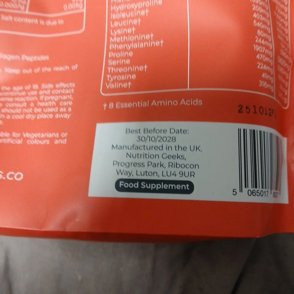 NUTRITION GEEKS COLLAGEN GLOW UP – HYDROLYSED BRAZILIAN BOVINE COLLAGEN POWDER, 420G