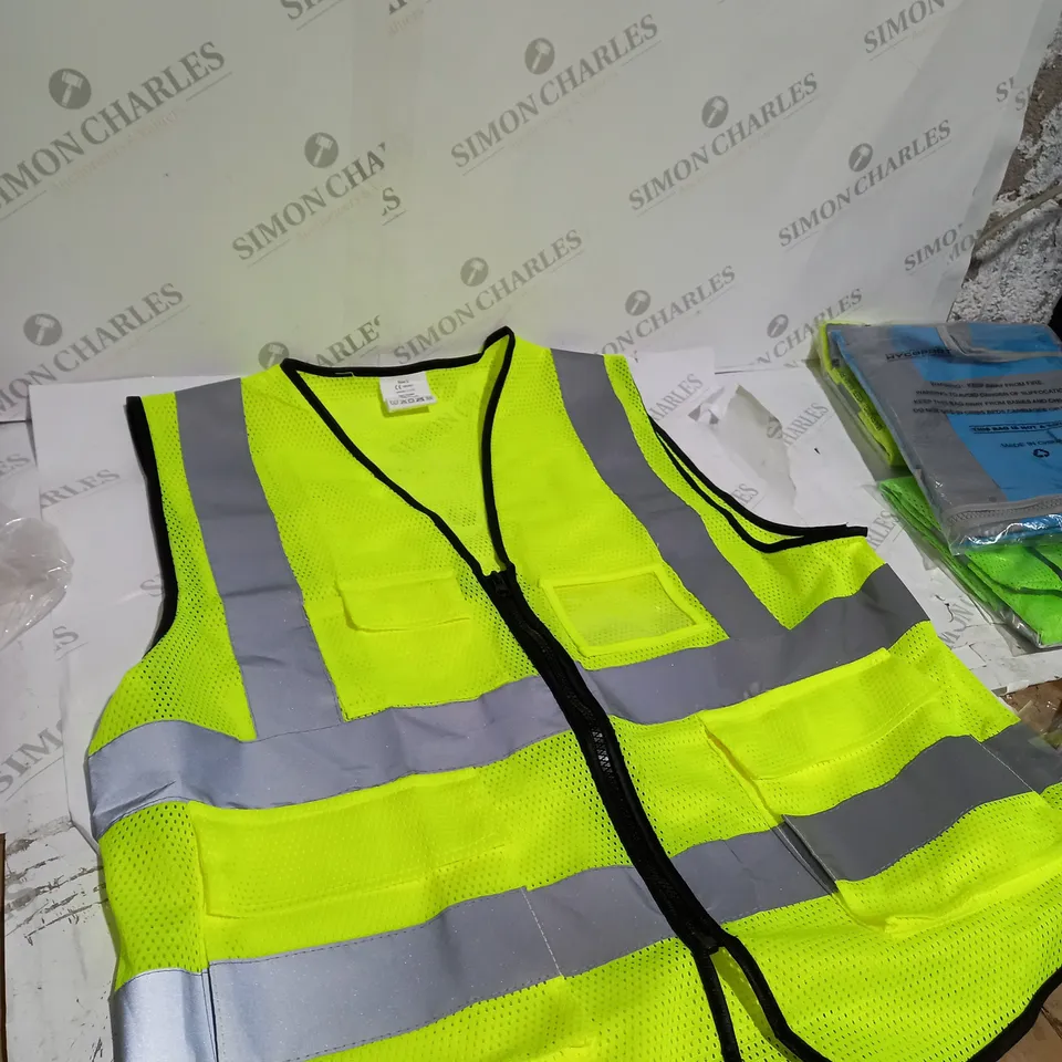 3 X YELLOW REFLECTIVE HIGH VISIBILITY JACKET 