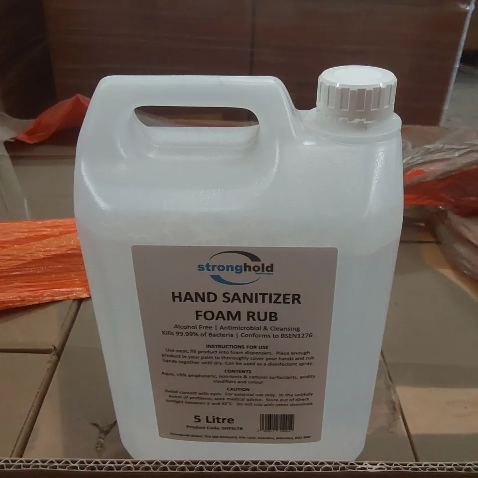 PALLET CONTAINING APPROXIMATELY 70x 5L STRONGHOLD HAND SANITIZER FOAM RUB