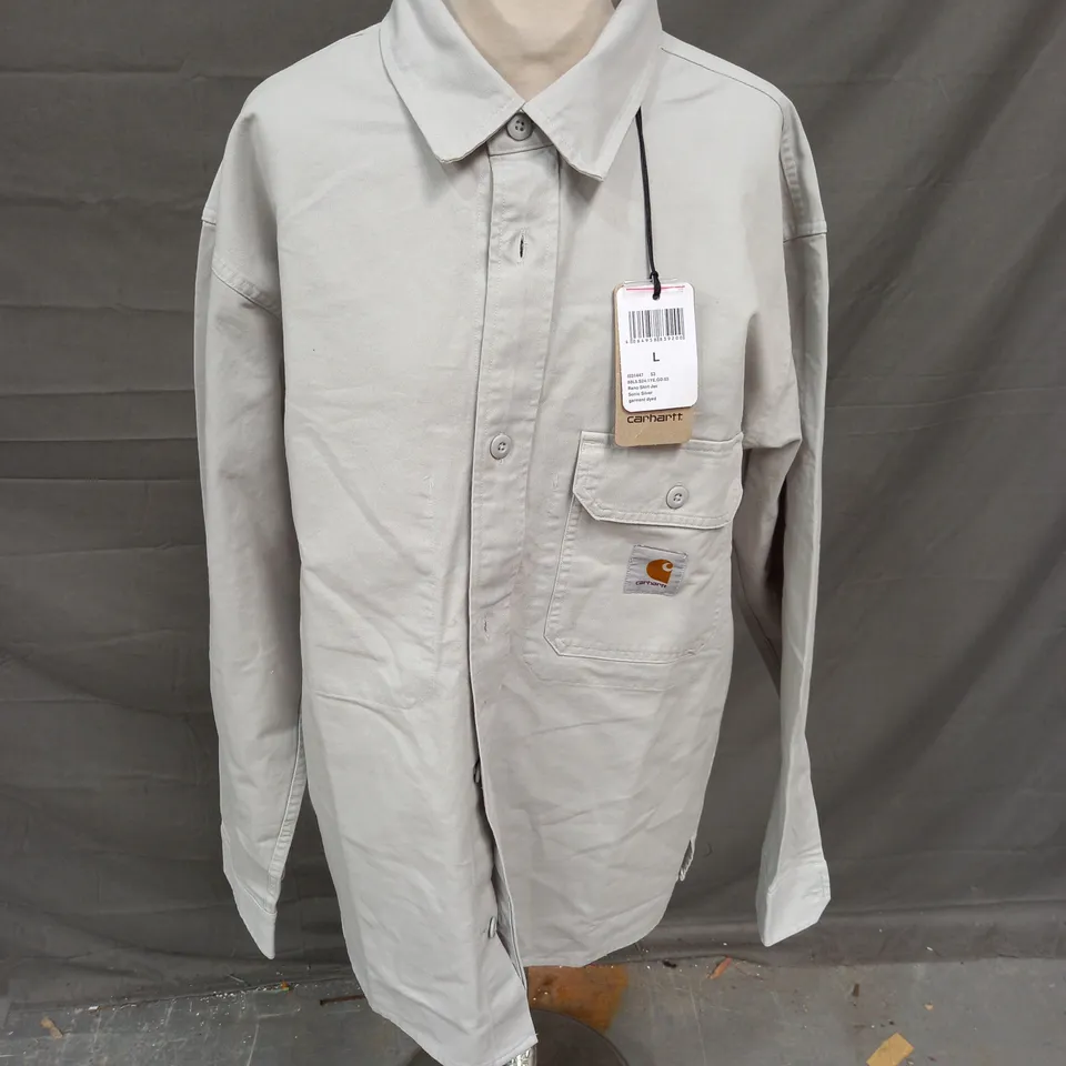 CARHARTT RENO SHIRT JACKET IN SONIC SILVER SIZE L