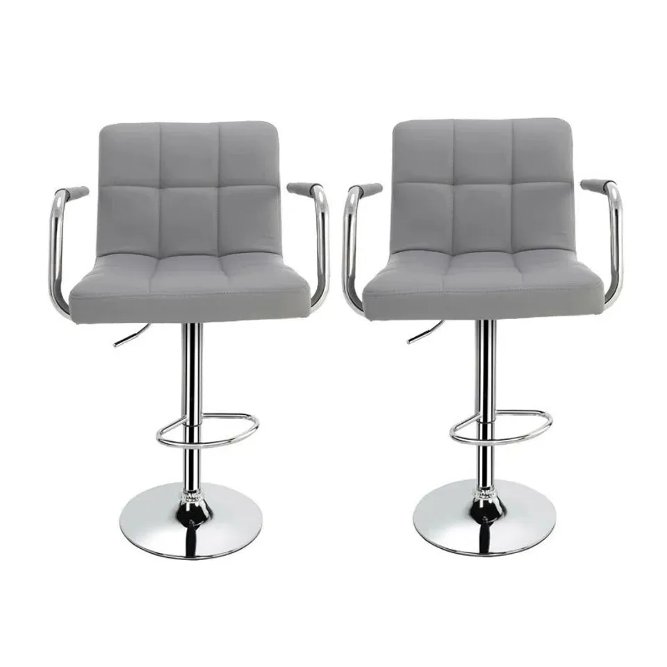 BOXED SWIVEL UPHOLSTERED ADJUSTABLE HEIGHT COUNTER STOOL WITH METAL FRAME 