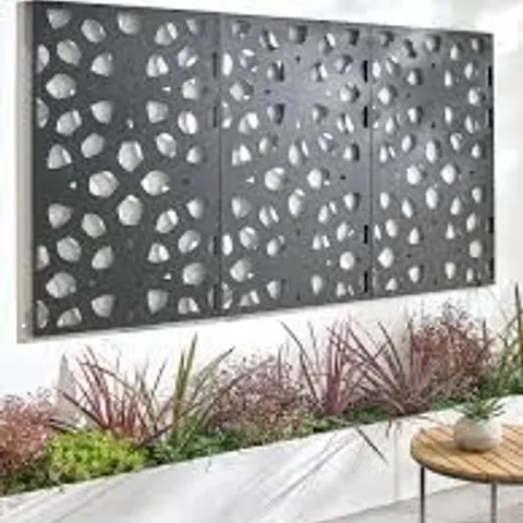BOXED HORIZONTAL METAL GARDEN SCREEN DOT WALL MOUNTING (3 SHEETS)