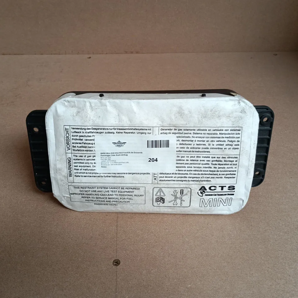 BMW MINI R50/R52/R53 PASSENGER SIDE DASH AIRBAG MODULE (FACELIFT 04 ONWARDS)