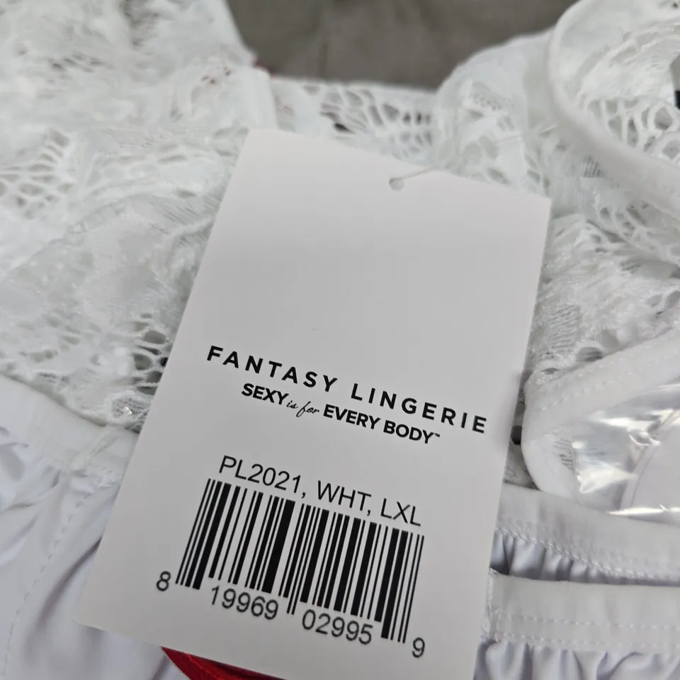 FANTASY LINGERIE PL2021 WHITE LACE COSTUME – L/XL